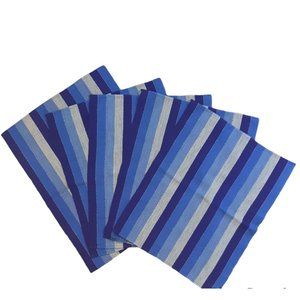 Set of 5 Blue Gray Striped Placemats